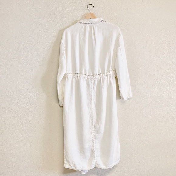 Zara Linen Crochet White Coat - Picture 7 of 8